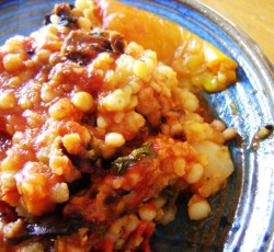 photo of a plate of pine nut tagine