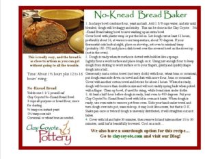 photo of a recipe card for no knead bread