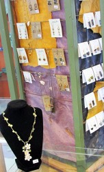 photo of an display tower of earrings