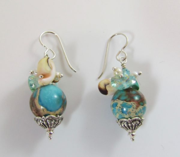 Desert Heart Shell and Coral Earrings