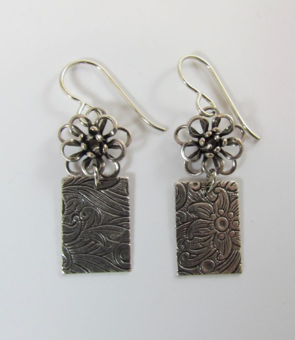 Desert Heart Silver Flower Earrings