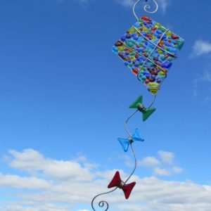 Haywire - Medium Fused Glass Kite, Rainbow