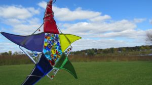 Fused Glass Star, Rainbow