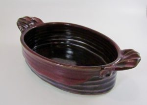 Casserole Dish, Red and Black