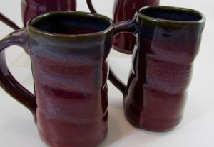 Tall Mugs, Red and Black