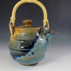 Clay Coyote Teapot, Joe's Blue