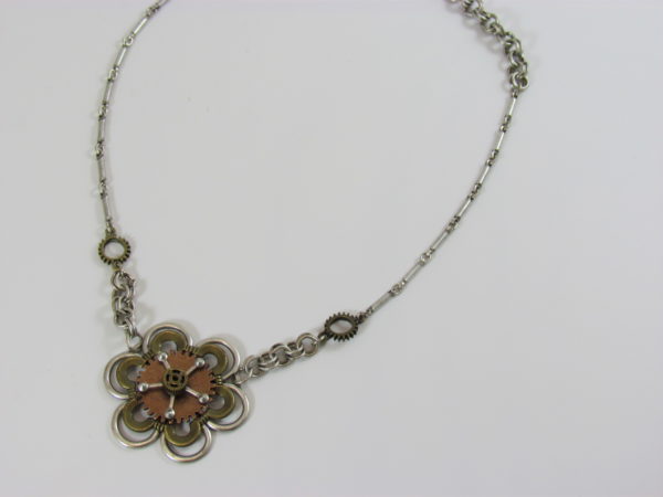 Alchemy Mixed Metal Flower Necklace