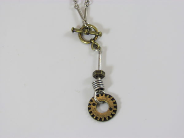 Gear Necklace with Front Closure