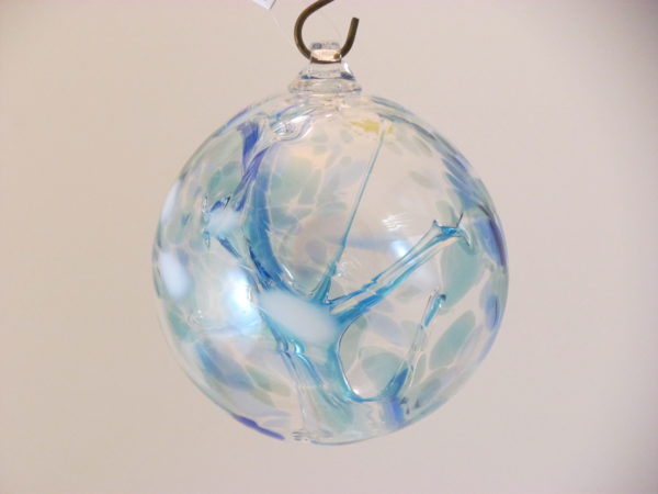 Gray Glass Witch Ball in Winter