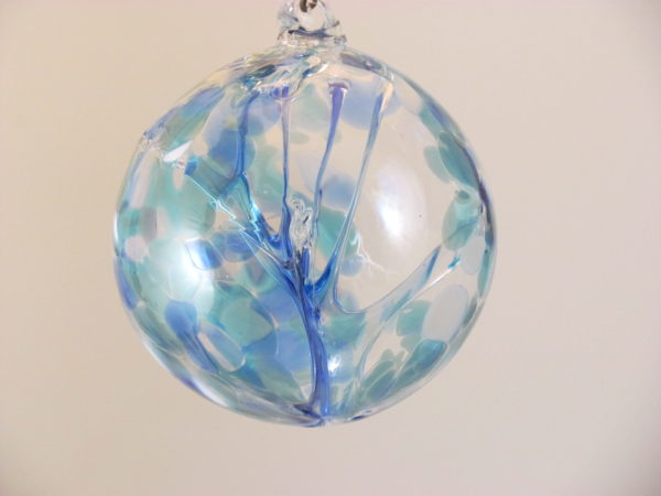 Gray Glass Witch Ball in Winter