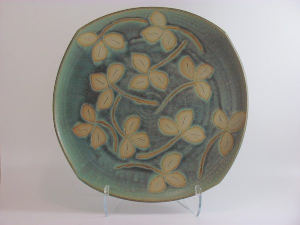 Square Leaf Plate, Green