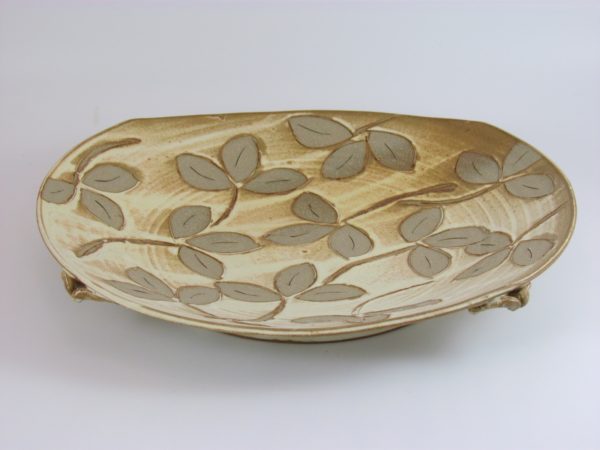 Rectangle Leaf Plate, Cream/Tan