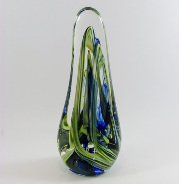 Blown Teardrop in Blue, Green, Cream