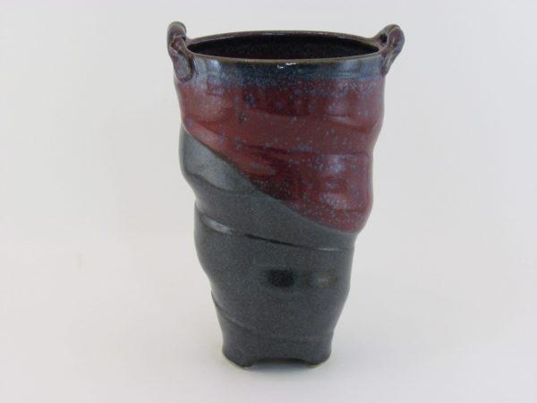 Ovalled Vase, Purple, Red and Blue