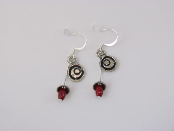 Earrings, Red River Stone