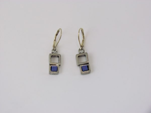 Earrings, Blue Glass