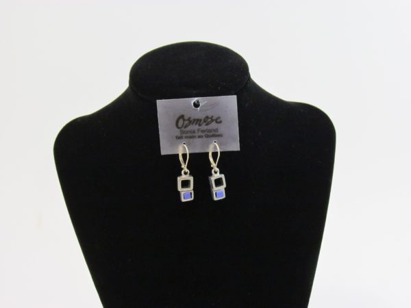 Earrings, Blue Glass