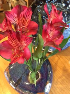 Day 12: alstroemeria in Ikebana vase by Georgetown Pottery