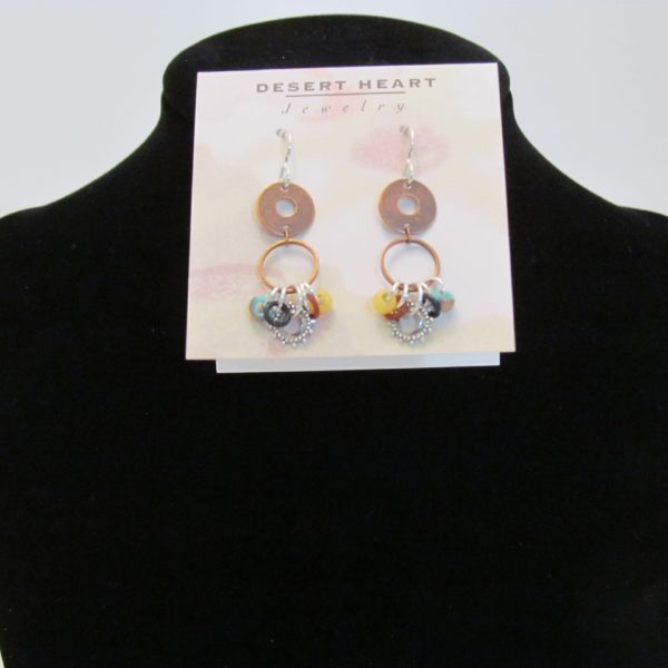 Copper and Multi-Color Hoop Earrings