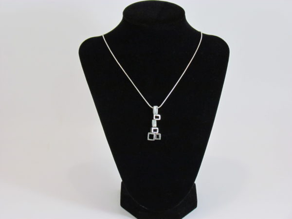 Osmose pewter necklace with black glass