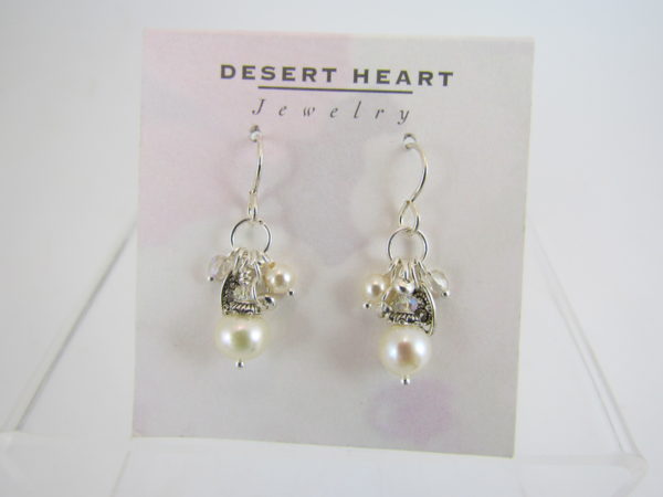 Desert Heart Pearl Earrings