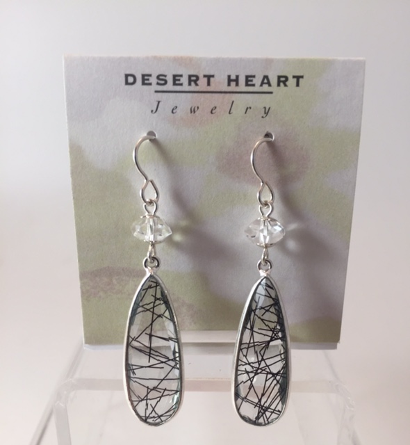 Desert Heart Earrings with Tourmalated Quartz