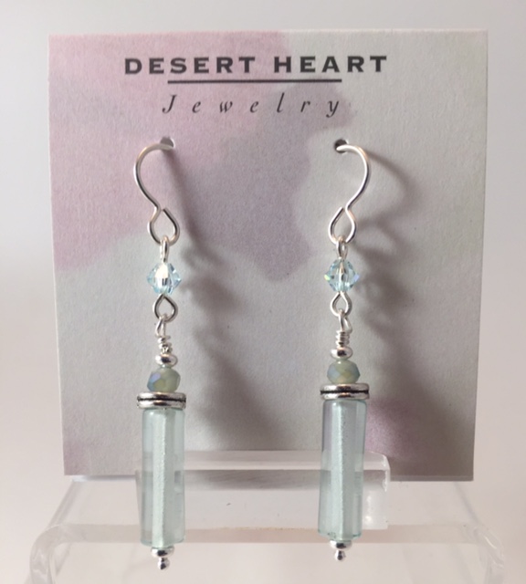 Desert Heart Earrings with Aqua Quartz