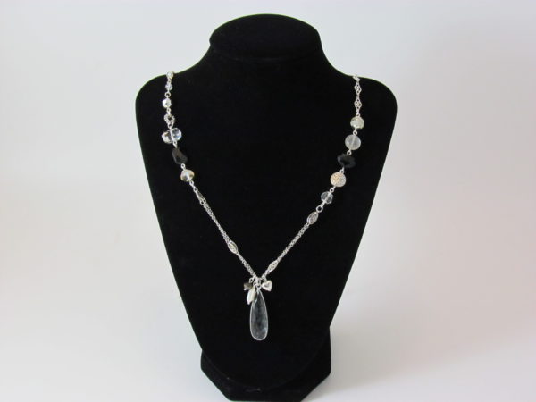 Desert Heart Tourmalated Quartz and Pearl Necklace