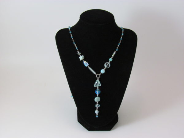 Desert Heart Larimar, Aqua Quartz and Aquamarine Necklace
