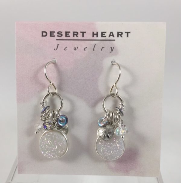 Desert Heart earrings with druze quartz