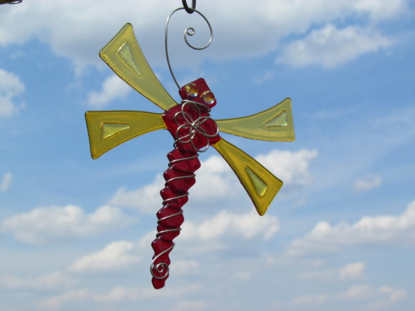 Haywire Dragonfly in Red and Yellow