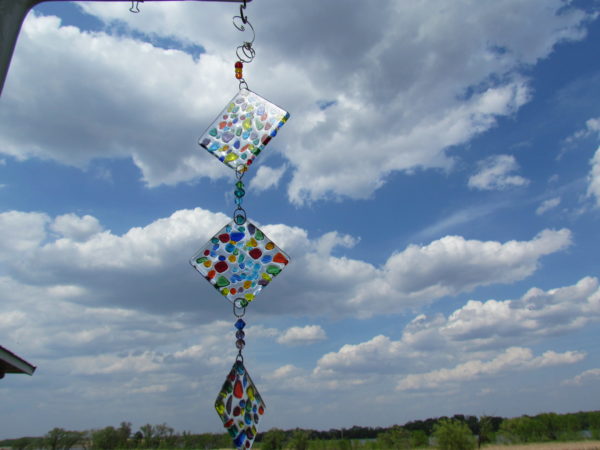 Haywire Triple Square Sun Catcher in Rainbow