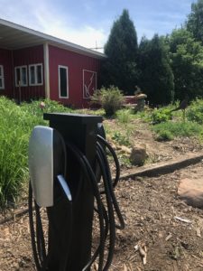 Tesla Charging Station at the Clay Coyote Gallery and Pottery in Hutchinson, MN open to public 
