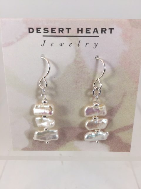 Desert Heart Freshwater Pearl Earrings