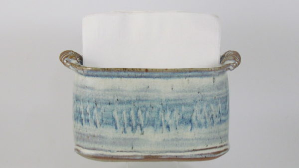 Fitzgerald Pottery Blue Napkin Holder in Action