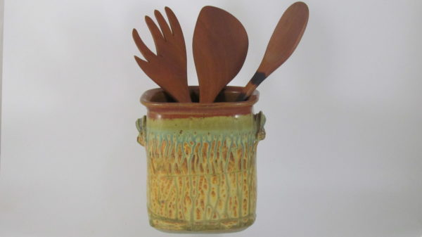 Fitzgerald Pottery Utensil Holder in Action