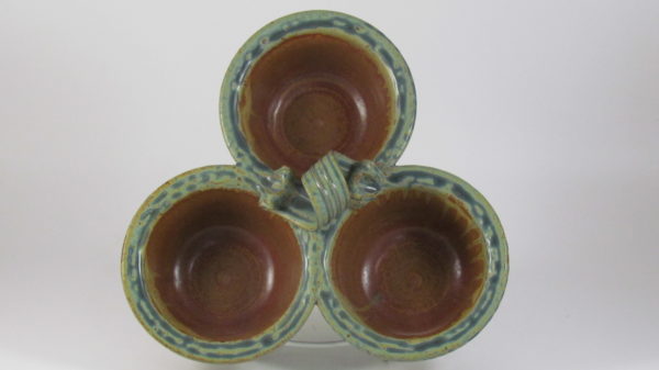 Fitzgerald Pottery Three Bowl Condiment Server