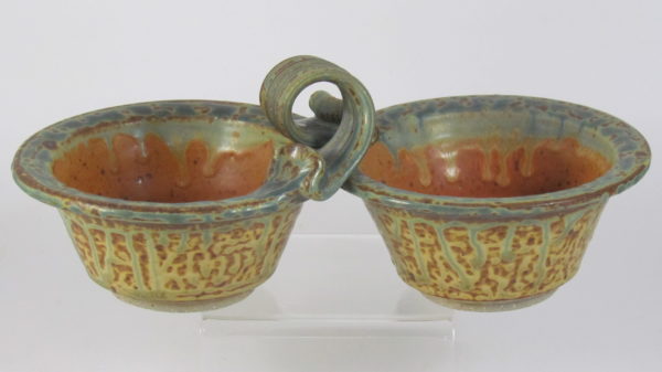 Fitzgerald Pottery Two Bowl Condiment Server