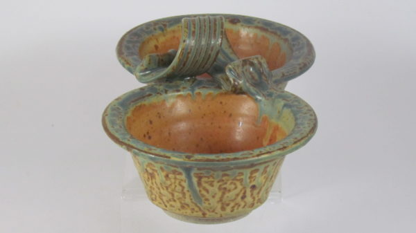 Fitzgerald Pottery Two Bowl Condiment Server