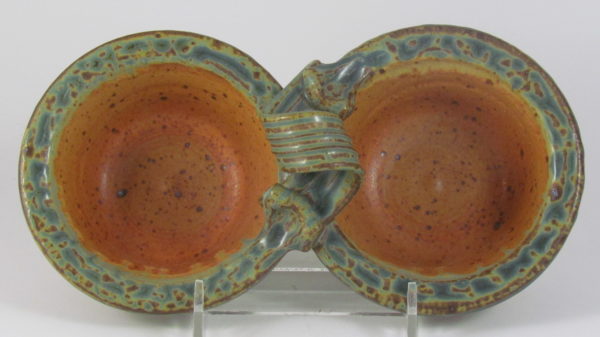 Fitzgerald Pottery Two Bowl Condiment Server