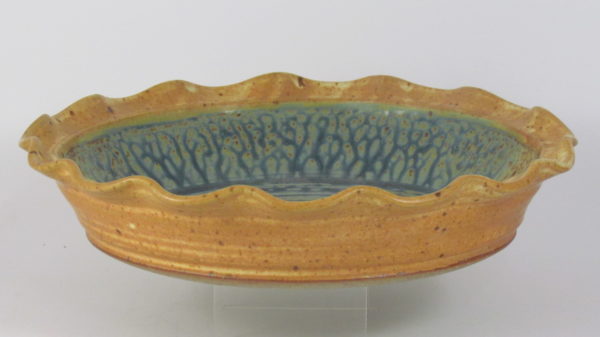 Fitzgerald Pottery Pie Dish in Brown and Blue