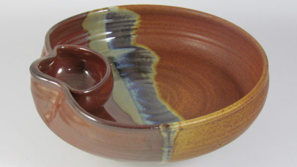 Sunset Canyon Pottery Petite Chip and Dip in Aztec Sunrise