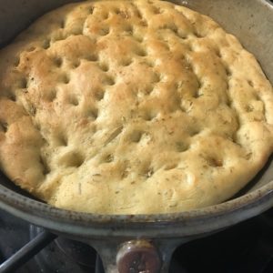 Focaccia in a Handmade Clay Cazuela