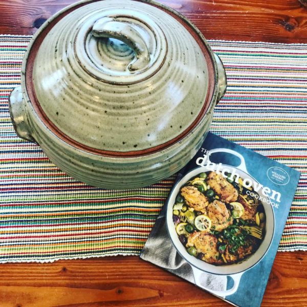 Pair this cookbook with a clay dutch oven made at the Clay Coyote in Hutchinson, MN