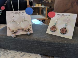 Desert Heart Earrings on Display