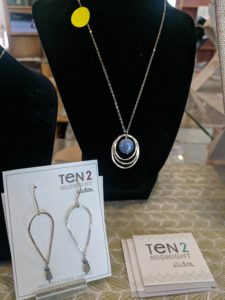 Ten2 Midnight Studios Necklace and Earrings on Display