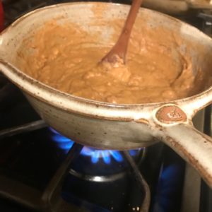 Refried Beans in the Flameware Saucepan