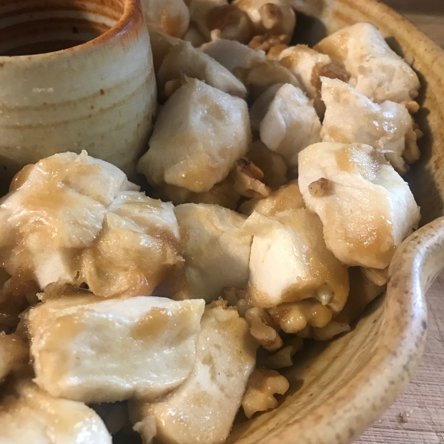 Monkey Bread in a Chicken Baker Ready to Bake