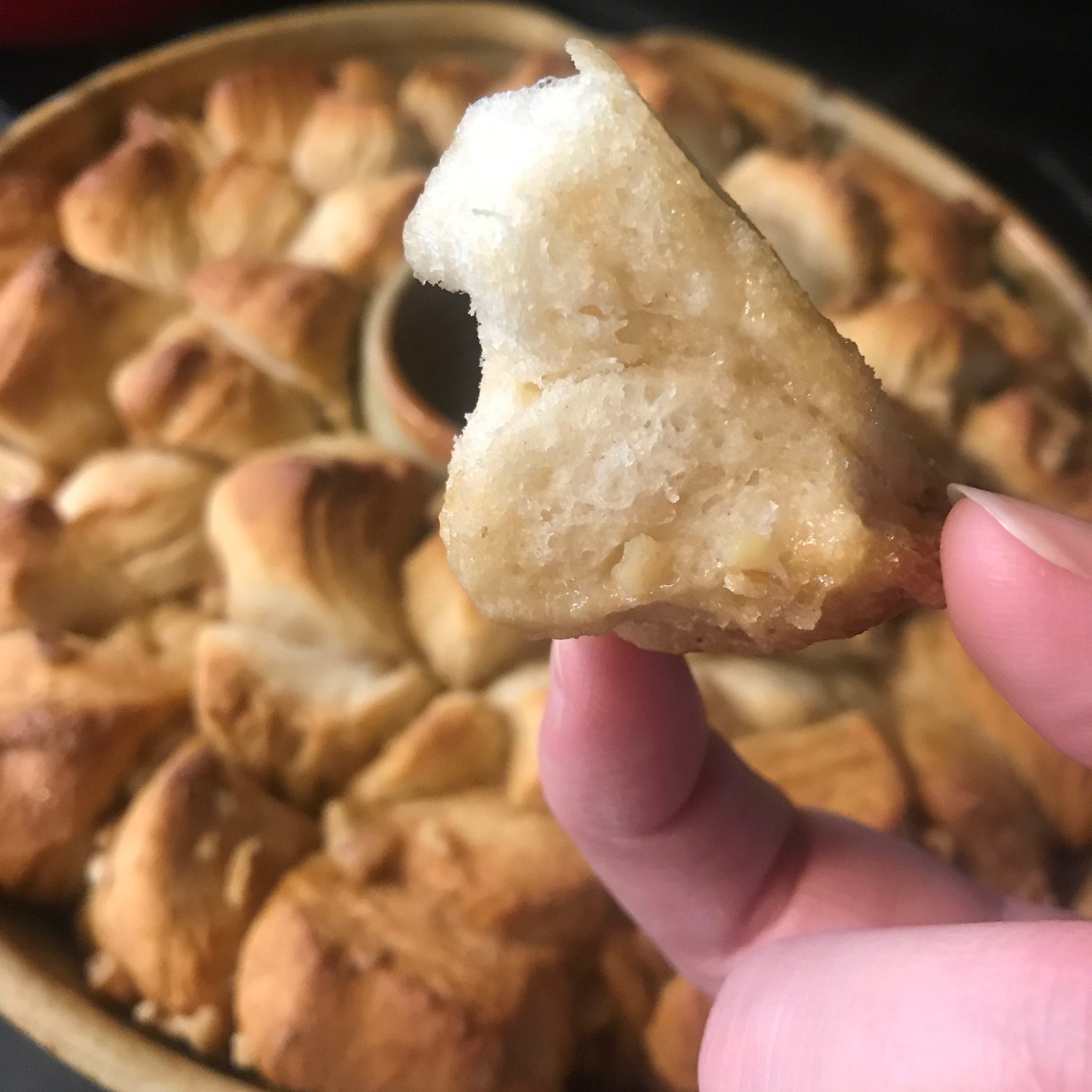 Closeup of Monkey Bread after Leaving the Oven