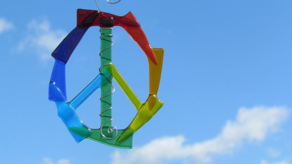 Haywire Glass Rainbow Peace Sign